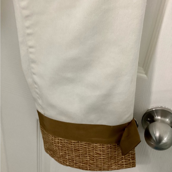 White Denim Tailor Capri’s with Satin sash & Satin Bows - Picture 9 of 16